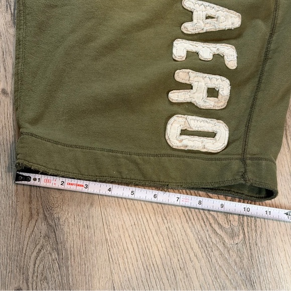 Vintage Aeropostale Shorts Men’s Large Green Fleece Baggy Drawstring Y2K Retro - Picture 13 of 13